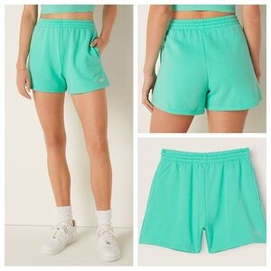 VS VICTORIAS SECRET PINK CAMPUS SWEAT SHORT TEAL ICE XL
